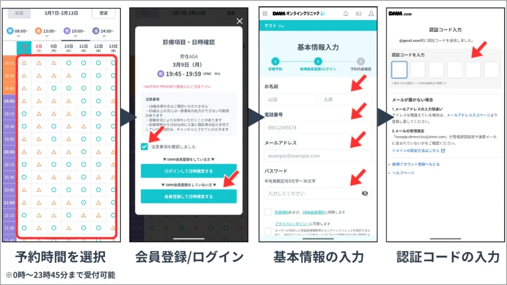 DMMオンラインクリニックの申し込み手順2
