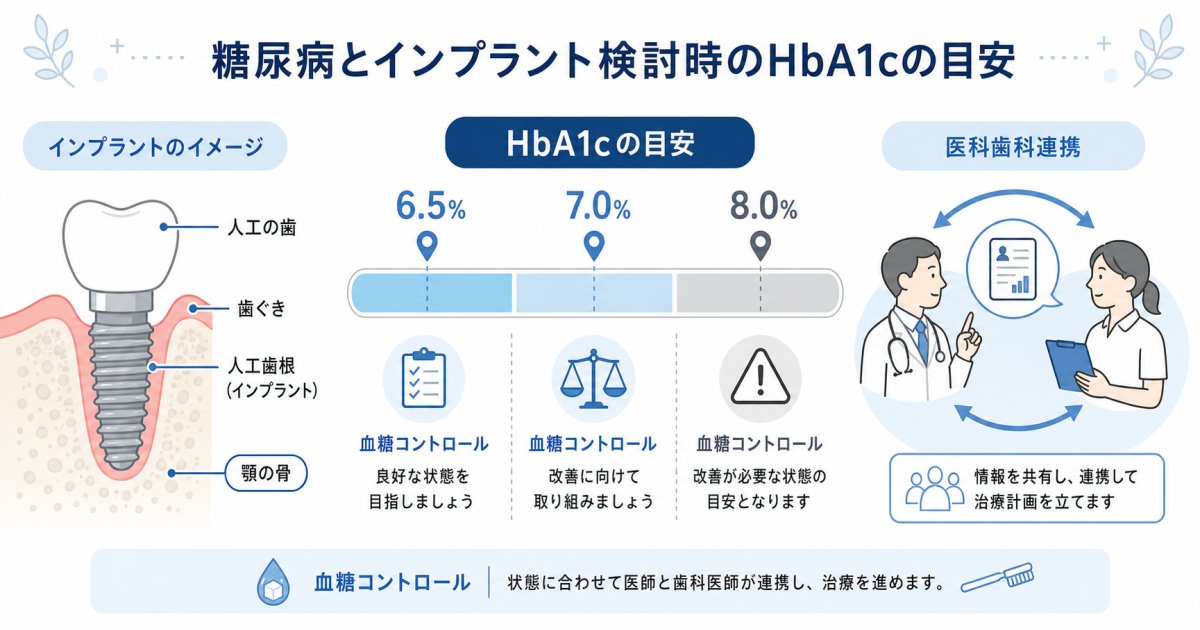 糖尿病で断られた方も！インプラント検討時のHbA1c目安
