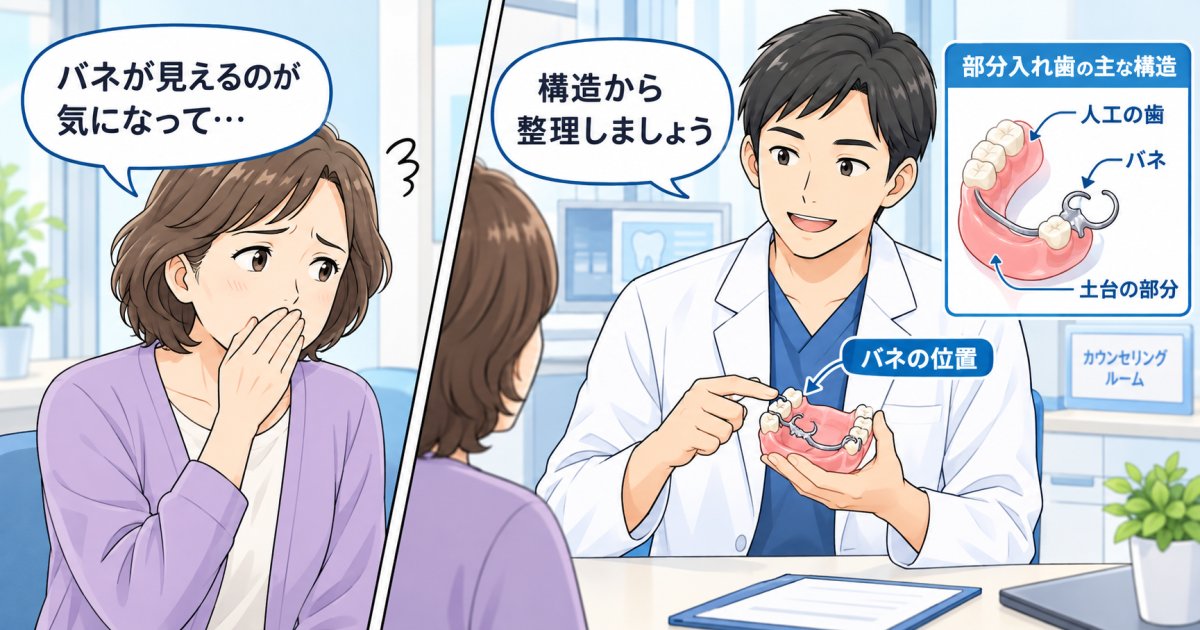 入れ歯のバネが目立つのが不安…目立ちにくい入れ歯の選び方